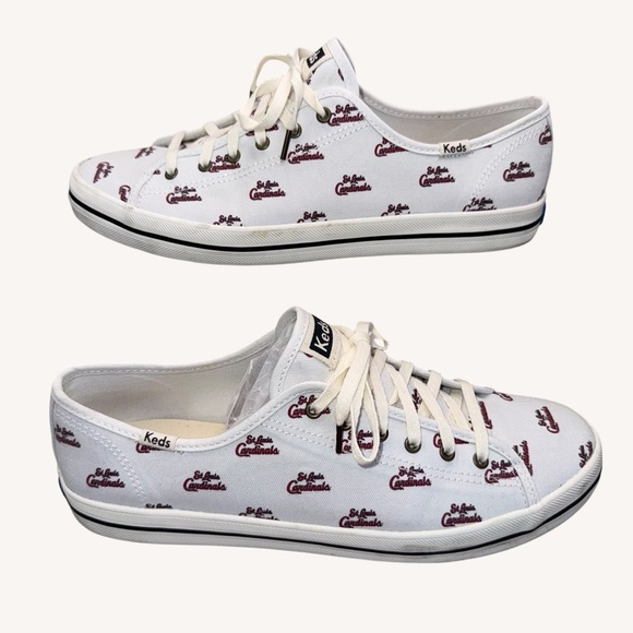 Women's Keds White St. Louis Cardinals Kickstart Repeat Logo Sneakers Size 10 - Picture 8 of 10